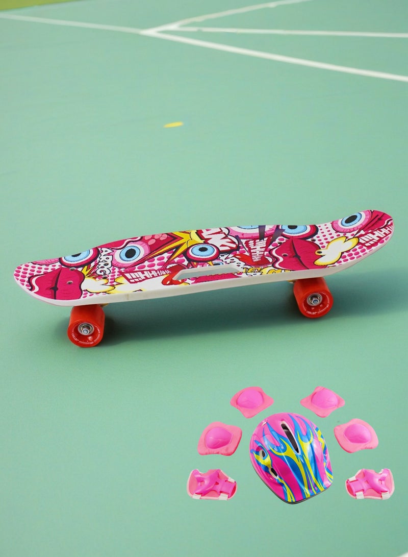 إيزي فيتشور لوح تزلج إيزي فيوتشر للأطفال، لوح بيني كروزر للأولاد والبنات من عمر 6 إلى 12 عامًا، لوح تزلج صغير كامل للشباب والمراهقين والمبتدئين، يتضمن معدات حماية كاملة. - Image 1